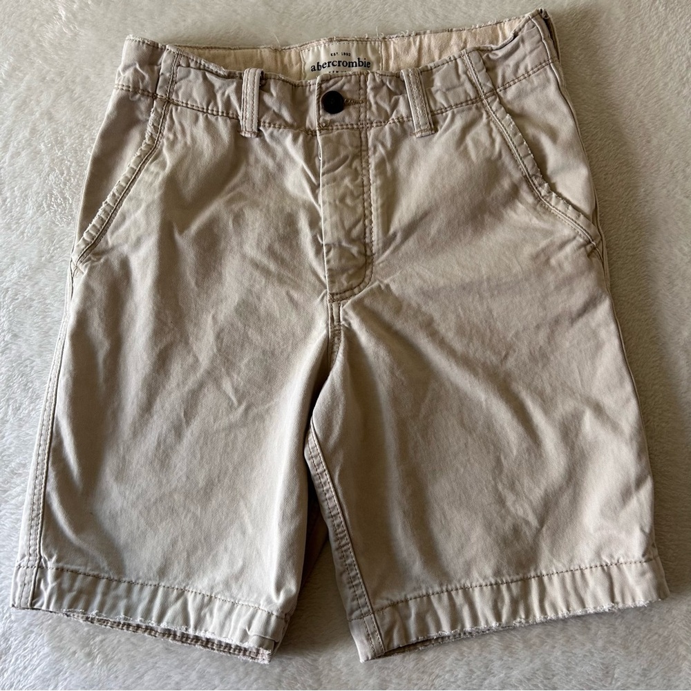 Abercrombie Kids Youth Boys Shorts Size 16 Beige Pockets Button Fly